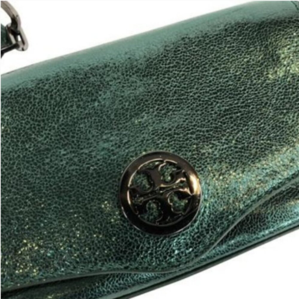 Tory Burch Robinson Euc Small Deep Green Metallic